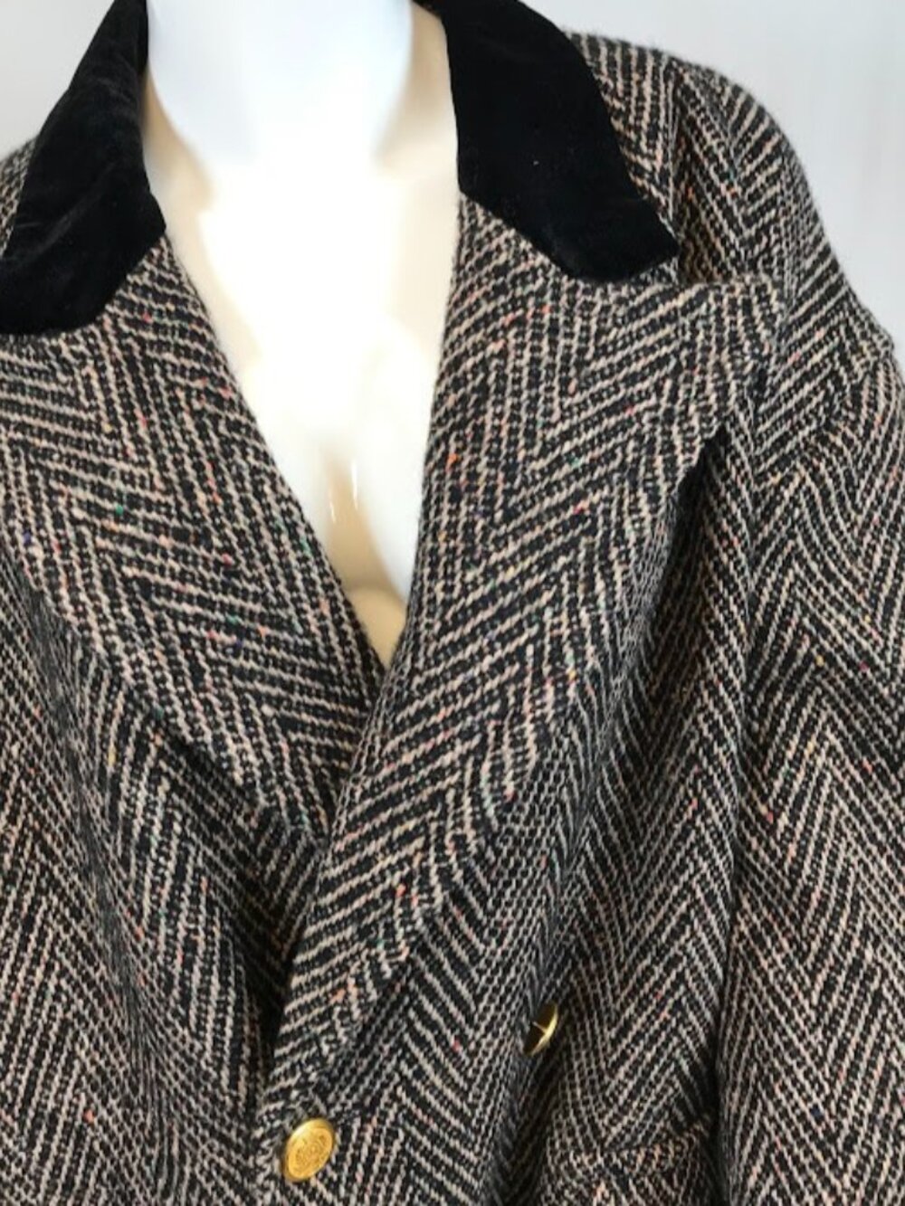NWT Ronny Kobo Women's Kiki Charcoal Herringbone Coat Large - Picture 5 of 9